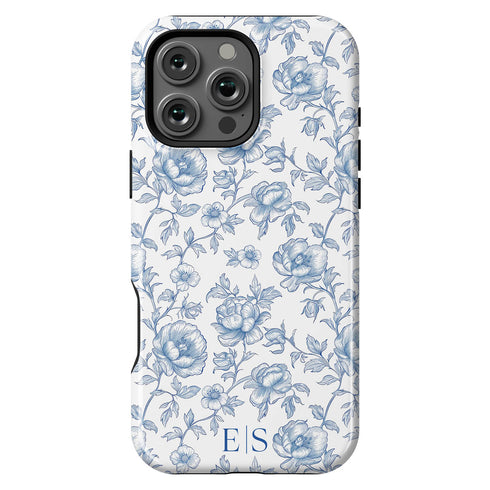 Custom Initials French Toile De Jouy iPhone Case V1